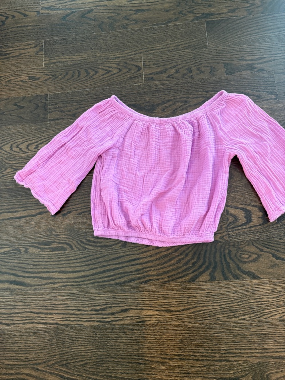 Michael Stars Lavender Pink Gauze Off-Shoulder Top‎